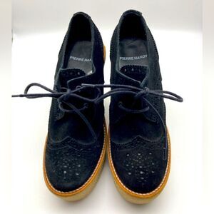 Pierre Hardy Black Suede Wedge Shoes Size 36/5,5